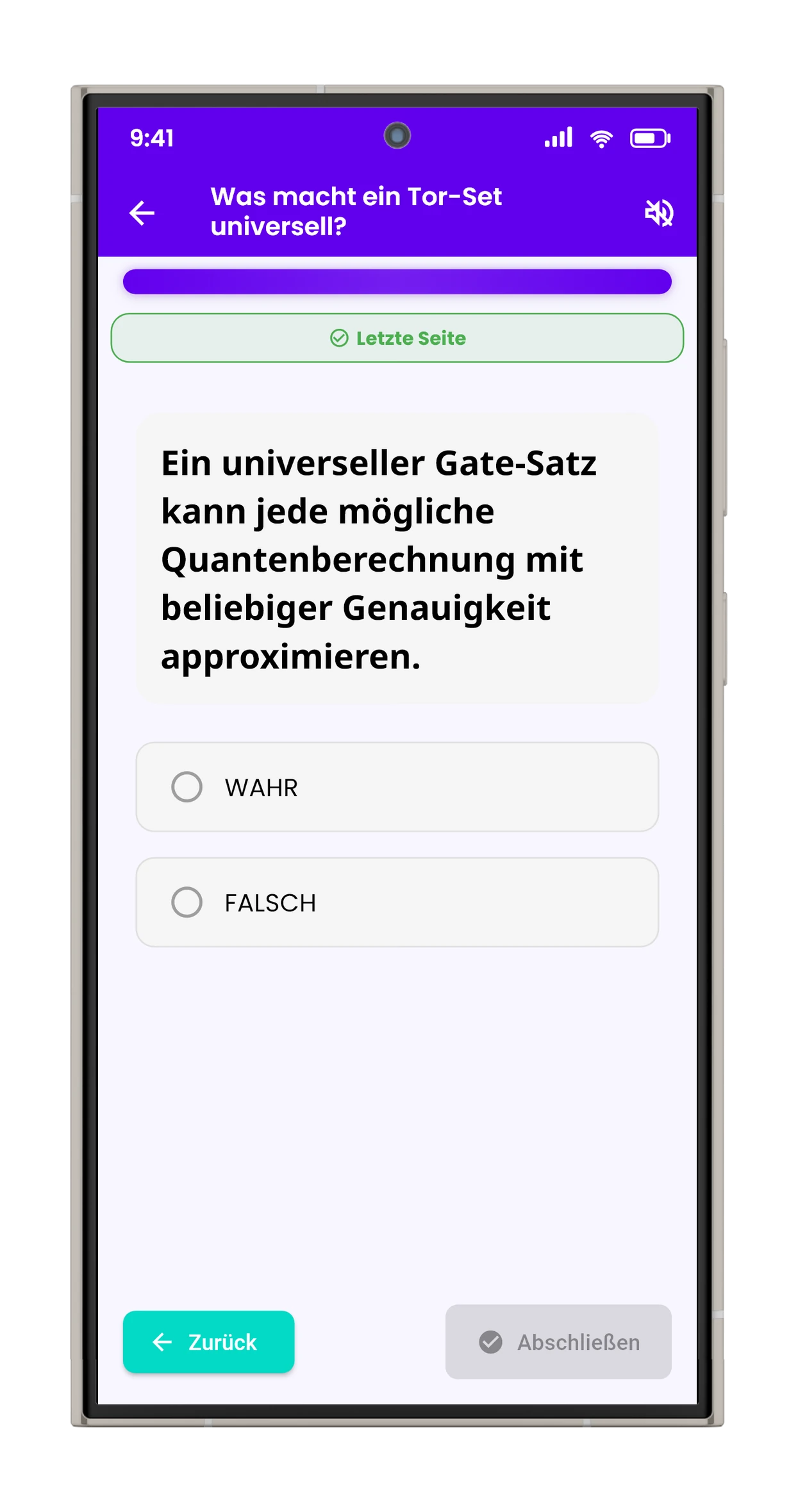 Wahr / Falsch